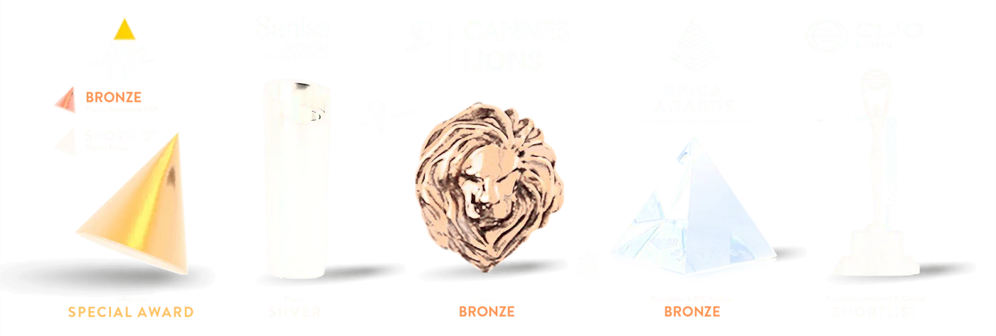 Priser vundet af kampagnen 'Not a Lonely Journey', herunder Cannes Lions, Epica, Saniss og Clio Health
